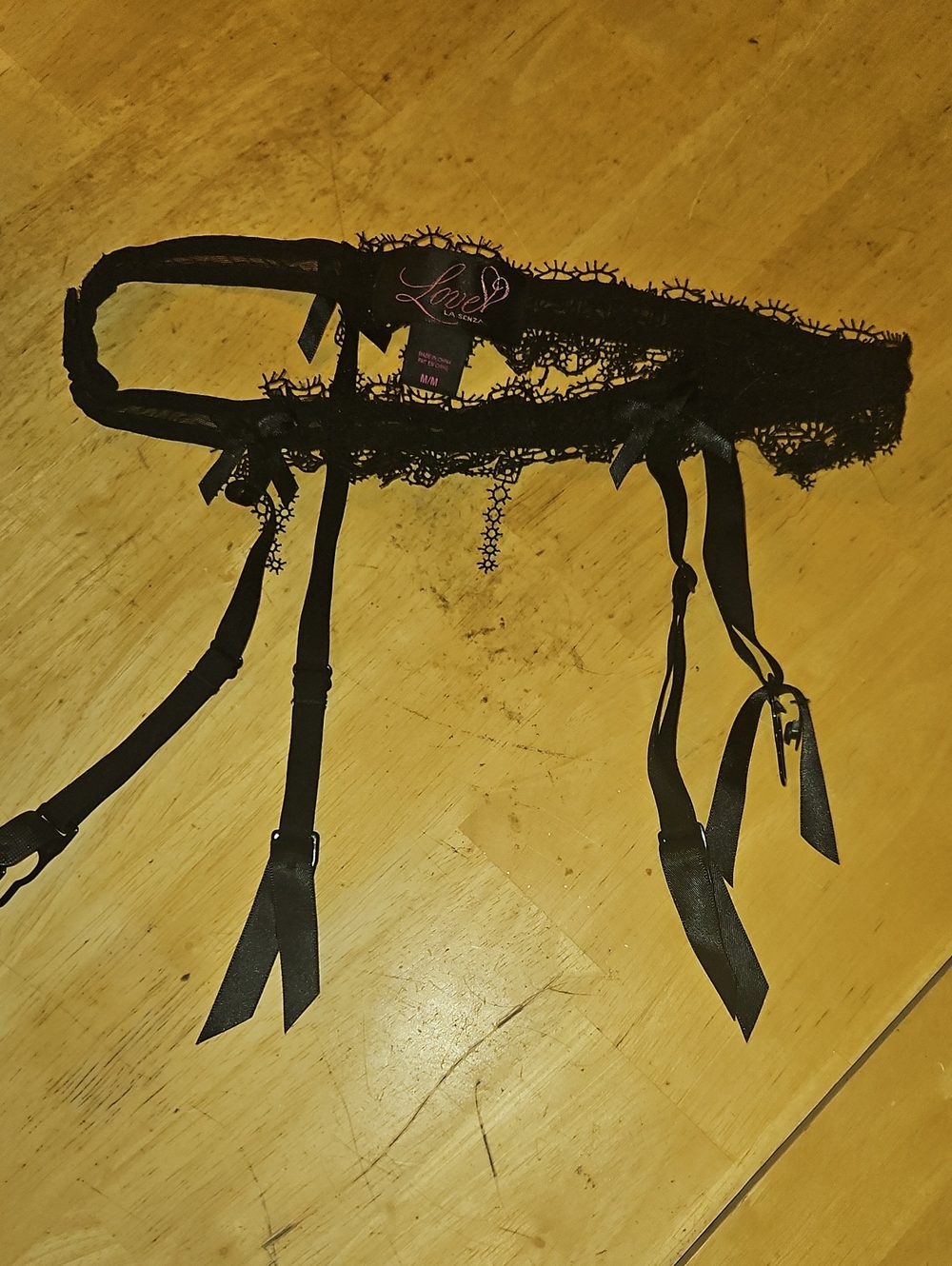 Love Lace Black Garter Belt for Women